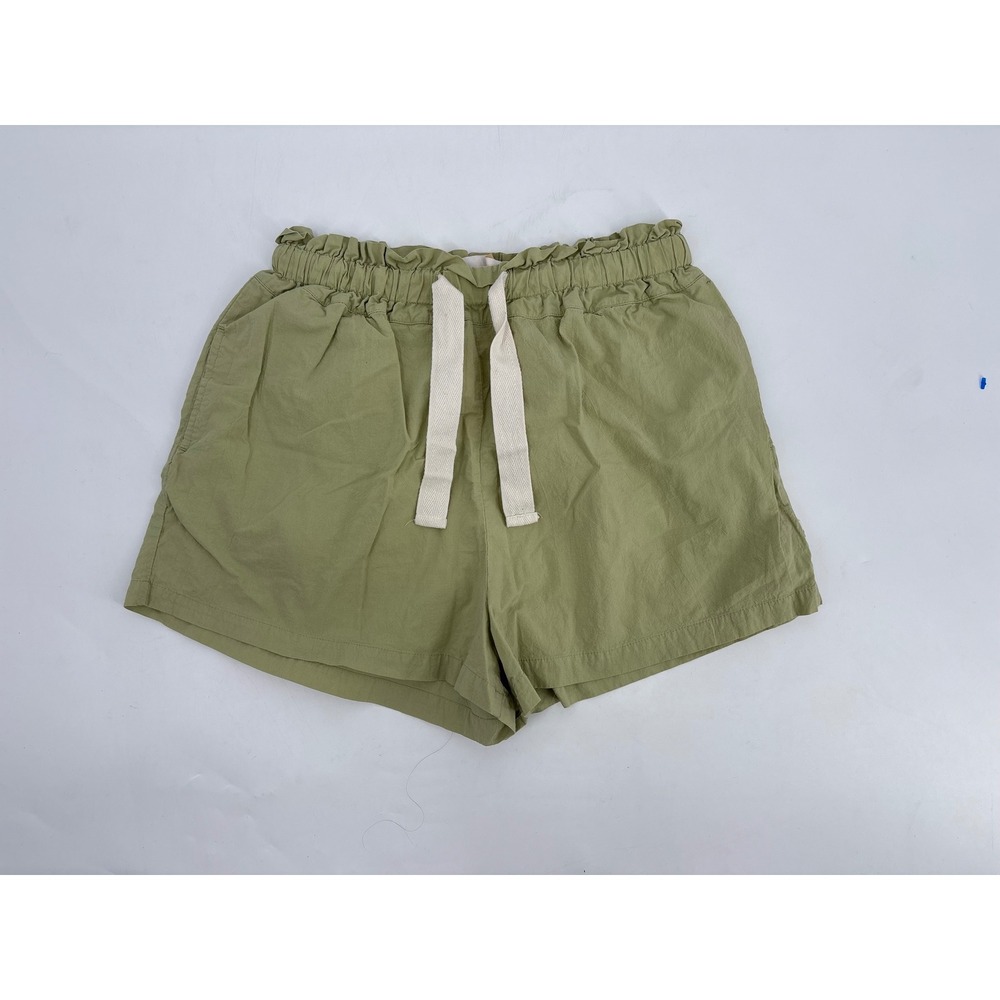 Araminta James Women Olive Green Paperbag Waist Drawstring Shorts Size Small - Picture 1 of 3